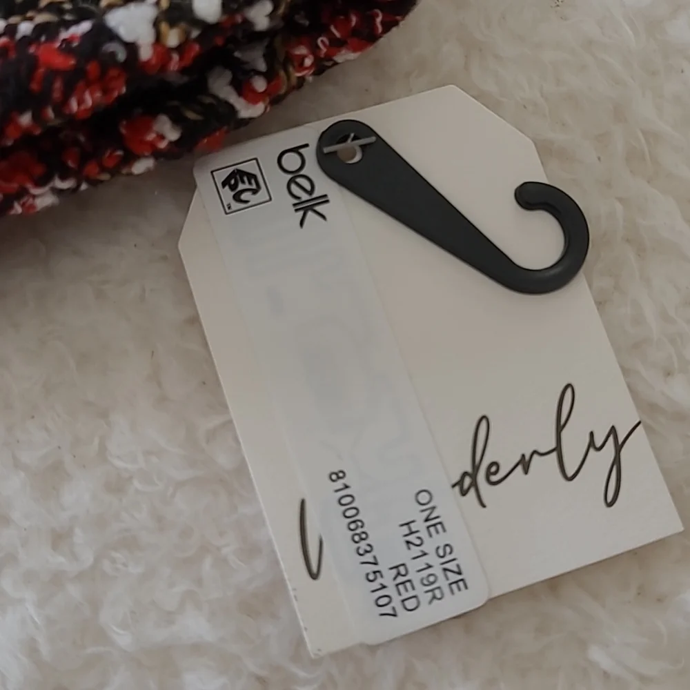 NEW Red Bucket Hat Sequins Plaid Red Black White Tweed Wonderly Women's One Size - Picture 6 of 10